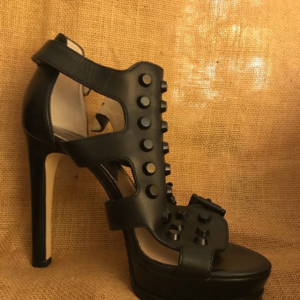 Michael Kors Black Leather Platform Heels